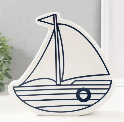 Копилка керамика парусник белый 20*5,2*19,5см 9735421